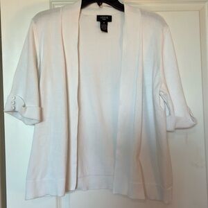 EUC Verve Ami bright white knit sweater with three quarter sleeves Size 1X